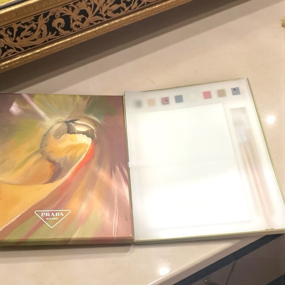Prada Painted Parrot Palette Mirror — Yellow, Orange, Green, Pink